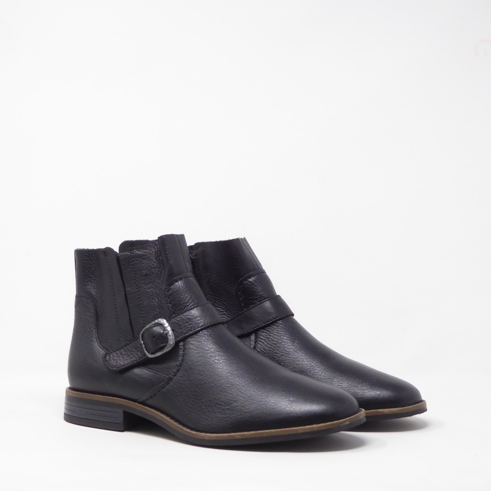 Clarks Camzin Loop Womens Ankle Boots Black Leather Buckle Detail 9.5M